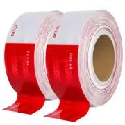 DOT-C2 Approved 2" x 200' Reflective Safety Tape - High Visibility Red/White