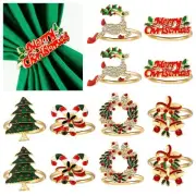 12 Pcs Christmas Napkin Rings Holder for Cloth Napkins Christmas Table Decor