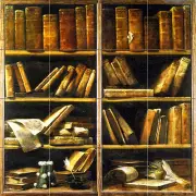 Art Giuseppe Crespi Antique Books Ceramic Mural Backsplash Tile #692
