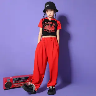 新款韓版女童爵士舞服裝兒童女jazz露肚潮女孩子少兒街舞表演服裝