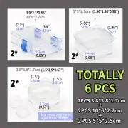 6 Pack Membrane Case Denture Box Inlay Fragile Hinged Display For False Teeth