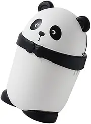 Vaguelly Room Small Dinosaur Trash Can Tabletop Clear Room Bin with Lid Pandas Cartoon Waste Basket Bedroom Bin Touchless Garbage Cans ATM Piggy Bank Little Plastic