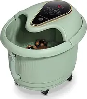 Foot Spa Bath Massager with Heat Bubbles, Automatic Tai Chi Massage Roller, Red Infrared Light, Timer and Temp Adjustable Pedicure Foot Soak Tub for Stress ReliefHeated Foot Bath with 6 Massaging Rol