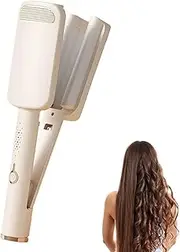 Hair Waver Crimper, Waver Curling Iron, Beach Waves Curling Wand, Ionic Deep Waver Hair Curler Tool with Ceramic 3 Barrel for Women, Anti-Scald, Easy to Use (beige)