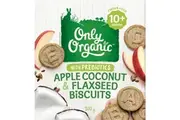 Only Organic Apple Coconut & Flaxseed Biscuits 100g