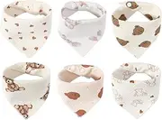 Baby Bandana, Baby Bibs, Soft Absorbent Material Adjustable Neck Cute Prints Lightweight Fabric Easy Cleanup, Small Bibs for Teething and Drooling, 15.75x11.02x11.02inches
