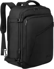 40L Black Carry on Backpack, Extra Large Travel Backpack Expandable Airplane App