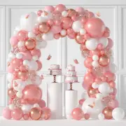 Rose Gold Balloon Arch Kit 123PCS Rose Gold PIink Balloon Garland Pearl White Pi