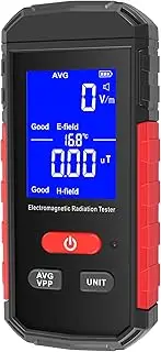 EMF Meter High-Precision Electromagnetic Field Detector 600mAh Rechargeable Electromagnetic Radiation Tester Portable EMF Detector Meter with LCD Display Alarms Data Lock for Home Office Outdoor