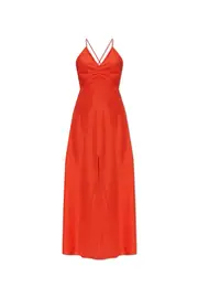 satin maxi dress 0,1,2 RED