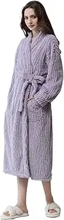 [UTOQIA] Pajama Robe Womens Fleece Robe Thick Warm Plush Bathrobe Long Fluffy Comfy House Coat Lounge Bathrobe