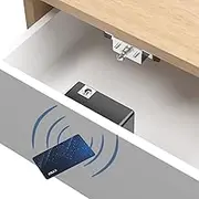 RIXIANG Magnetic Cabinet Locks Hidden Safe Secret Compartment Furniture,Concealment Furniture Shelf,Kid Drawer for Children,DIY Wooden Cupboard,Punch-Free,Cable, M1 Cards/Tags, Black, (EU-01)