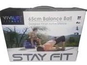 Vivilife Fitness 65 Cm Exercise Yoga Balance Ball with Pump NEW