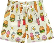 [RPLIFE] Kids Swimming Trunks, Anti Chafe Swim Trunks for Boys 2 T, Cute Food Burgers Yellow