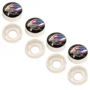 4 Chrome Custom License Plate Frame Screw Snap Caps Covers American Eagle L