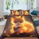 Duvet Cover Double（200x200cm） Bedding 3 Pcs Set Wild Animal Comforter Cover 3D