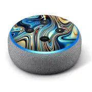 Vinyl Decal Skin for Amazon Echo Dot 3rd Gen - Blue Oragne Psychadelic Oil Slick