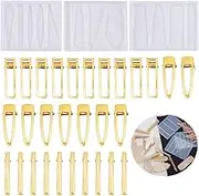 33 Pcs Silicone Resin Hair Clip Mold DIY Hair Barrettes Jewelry Casting Mold for Hair Pin Pendant Making, Hair Clip Silicone Mold Jewelry Molds for Epoxy Resin Crafts