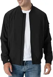 [Rdruko] Men's Lightweight Bomber Jacket Causal Varsity Flight Windbreaker Track Jacket