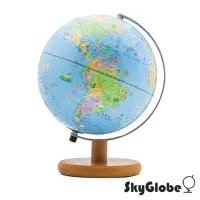 在飛比找momo購物網優惠-【WUZ 屋子】SkyGlobe 10吋可愛插圖木質底座地球