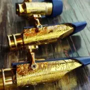 Saxophone Metal Mouthpiece Gold Plated Alto Tenor Soprano Sax Mouthpiece GOOD