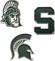 Michigan State University Lapel Pins 3 Pack Spartans MSU Logo Enamel Made of Metal (Pin Set), Bronze, no gemstone