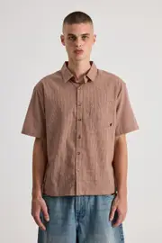 [Factorie] Factorie - Half Half Short Sleeve Shirt - Hh terracotta micro check S HH TERRACOTTA MICRO CHECK