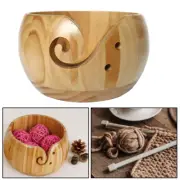 Woolen Knitting Storage Basket Wooden Tool Yarn Bowl Wool Holder Organizer