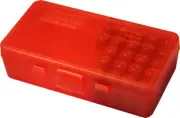 MTM Pistol Ammo Box 50 Round Flip-Top 38 Special 357 Mag Clear Red P50-38-29