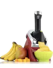 Yonanas Deluxe Vegan Non-Dairy Frozen Fruit Soft Serve Dessert Maker i Red