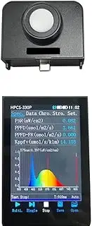 Handheld Spectrum Analyzer Kit HPCS-330P Light Spectrometer PPFD PAR Flicker Meter 350-800nm for Home, Plant Growth Lab