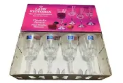 Crystal Stemware 2 oz. Cordial Glasses Lady Victoria Lot 4 Chantelle Vintage