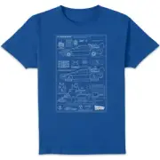 Back to the future Schematic Men's T-Shirt - Blue