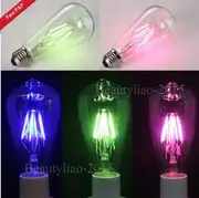 E27 Retro Edison Globe Bulbs 6W Screw LED COB Bulbs RGB Colorful Light Lamp Energy-Efficient AC220V 29 BLUE
