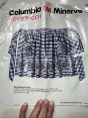 Vintage Columbia Minerva Hen Scratch Blue Diamond Apron Embroidery Kit 7527