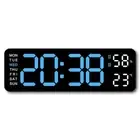 With Calendar Date Temperature LED Large Display USB Alarm Wall Clock` R2B9