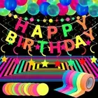 Glow Party Neon Party Supplies Includes 6 UV Blacklight Reactive Tape Luminous T