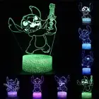 Stitch Night Light 3D Cartoon 7 Color Change LED Desk Lamp Touch Control Decor~