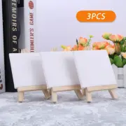 3Pcs/6Pcs Mini Canvas and Easel Set Mini Canvas Panels Mini Wood Easels, for Kid