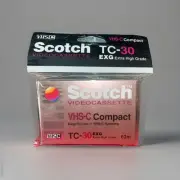 New Sealed Scotch VHS-C Camcorder Compact Videocassette EXG TC-30 62 Minutes
