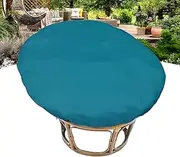 Papasan Chair Cushion Cover Only,Outdoor Indoor Cushion Waterproof Slipcover with Fixed Strap for Papasan Cushion Only, for Papasan Wicker Egg Chair,Blue,43 * 43in