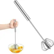 1/2pcs Semi Automatic Egg Whisk Beater Stainless Steel Hand Push Rotary Blender