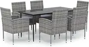 Outdoor Dining Set, Garden Setting Table and Chair Patio Conversation Set Furniture 7 pcs with Cushions Anthracite Poly Rattan