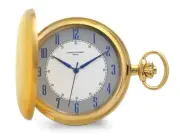 Charles Hubert Satin IP-plated Stainless White Dial Pocket Watch