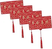 TEHAUX 4sets Lunar New Year Decor Envelopes Creative Red Pockets 6-Slot Money Packets 4pcs*4