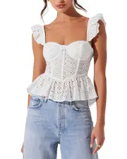 Astr the Label Baylin Bustier Peplum Top