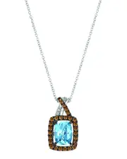 Le Vian 14K 1.52 ct. tw. Diamond & Aquamarine Pendant