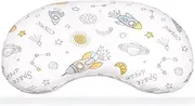 BYRIVER 12x22 Toddler Sleeping Pillow with Cotton Pillowcase, Ergonomic Bed Pillow for Kids Boy Girls, Small Pillow for Daycare Preschool Nap Time, Gifts for Children Ages 3-8 (Spaceship)
