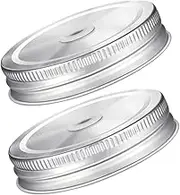 2Pcs Leak Stainless Steel Mason Jar Straw Lids Drinking Jar Covers with Straw for Wide Mouth Jars Easy to Clean High Low Temperature Resistant