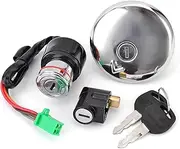 Ignition Key Switches for Suzuki GN125 1982-2001 2000 1999 1998 1997 1996 1995 1994 1993 1992 GN 125 Fuel Gas Cap Ignition Switch Seat Lock Key Kit Ignition Barrel Key Switch